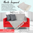 Manta Decorativa P/ Sofá Jacquard Zig-zag95 Cinza 3,00x1,40