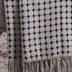 Manta Decorativa Para Sofá Boho Andaraí Off White/preto - 140