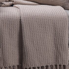 Manta Decorativa Para Sofá Boho Favo De Mel Bege - 140x250cm