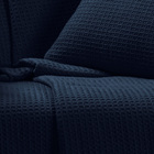 Manta Decorativa Para Sofá Boho Favo De Mel Marinho Algodão -