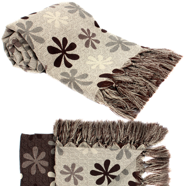 Manta Decorativa Para Sofá Gigante Jacquard 2 X 1,4m Flor-mt1