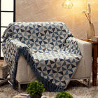 Manta Decorativa Para Sofá Jacquard Cartagena Azul J1 - 135x2