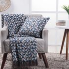 Manta Decorativa Para Sofá Jacquard Turim Azul - 135x150cm