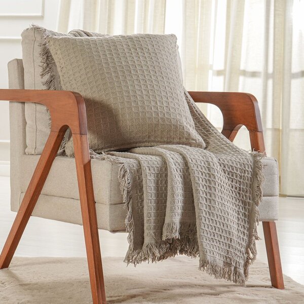 Manta Decorativa Para Sofá Waffle 100% Algodão 160x220cm Cash