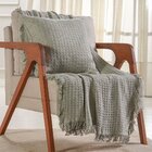 Manta Decorativa Para Sofá Waffle 100% Algodão 160x220cm Verd