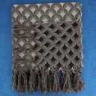 Manta Decorativa Sofá Jacquard Escamas24 Marrom 2,00x1,40