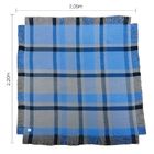 Manta Decorativa Xadrez Rústica Azul e Cinza 2,20x2,05m