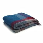 Manta Decorativa Xadrez Rústica Vermelho e Azul 2,20x1,70m