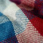 Manta Decorativa Xadrez Rústica Vermelho e Azul 2,20x1,70m