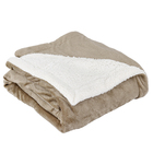 Manta Dupla Face Flannel Casal Khaki