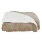 Manta Dupla Face Flannel Casal Khaki