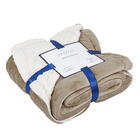 Manta Dupla Face Flannel Casal Khaki