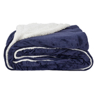 Manta Dupla Face Flannel Solteiro Azul