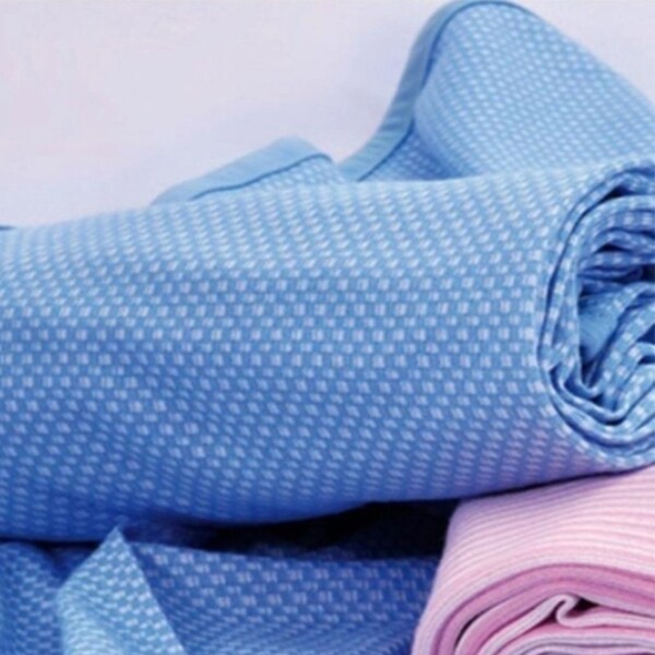 Manta Fina Verão Tecebem Baby Listrada Kinder Azul