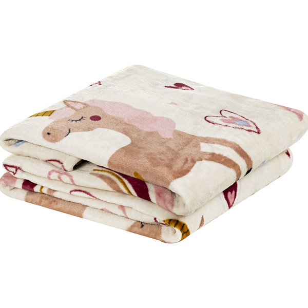 Manta Flannel Microfibra Diverkids Solteiro - Unicórnio - 100