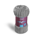 Manta Microfibra Flannel Soft Canelada Casal 180x220cm Cinza
