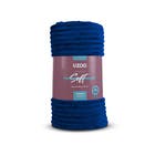 Manta Microfibra Flannel Soft Canelada Queen 220x240cm Azul