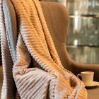 Manta Microfibra Flannel Soft Canelada Queen 220x240cm Bege