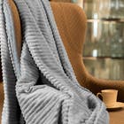 Manta Microfibra Flannel Soft Canelada Queen 220x240cm Cinza
