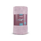 Manta Microfibra Flannel Soft Canelada Queen 220x240cm Rose