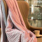 Manta Microfibra Flannel Soft Canelada Queen 220x240cm Rose