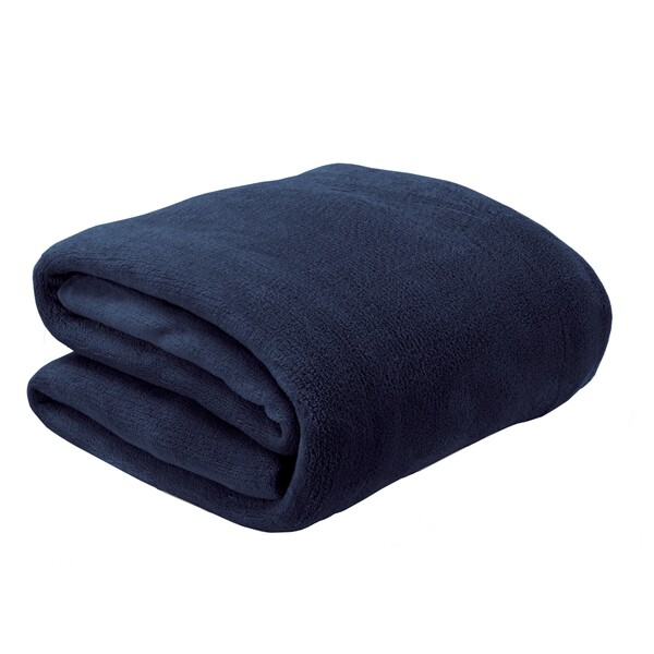 Manta Fleece Queen Marinho 2,2x2,4m Andreza Enxovais