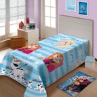 Manta Jolitex Solteiro Microfibra Soft Disney Frozen Azul
