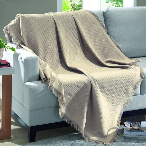 Manta P/ Sofá - Marrocos - 2 Lugares - 1 50m X 1 20m - Bege -