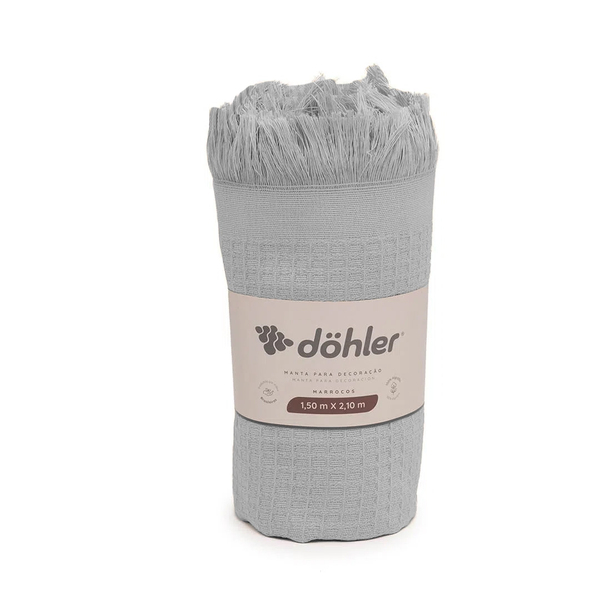 Manta P/ Sofá - Marrocos - 3 Lugares - 1 50m X 2 10m - Cinza