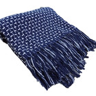 Manta Para Sofá Azul Marinho E Cru  1.20x1.80