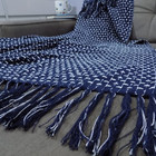 Manta Para Sofá Azul Marinho E Cru  1.20x1.80