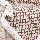 Manta Para Sofá Bege Clássica Estampada 2,30m X 1,50m Com Fra