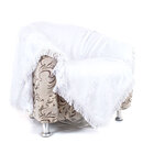 Manta Para Sofá Branca 1,50m X 1,50m Jacquard Medalhão