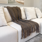 Manta Para Sofá Café Marrom e Preta 1,40x1,40m Sf