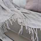 Manta Para Sofá Cinza Claro Listrada 1.20x1.80