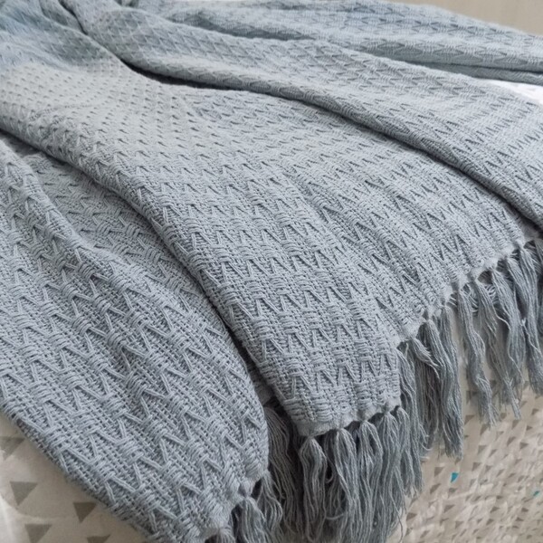 Manta Para Sofá Cinza Zigzag 1.30x1.80