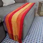 Manta Para Sofá Colorido Listrada Em Chenille
