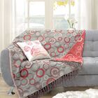 Manta Para Sofá Dupla Face Jacquard Asteca Lacre - 135x150cm