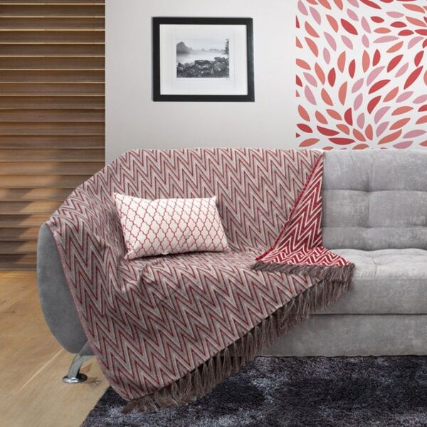 Manta Para Sofá Dupla Face Jacquard Libia Missoni Lacre - 135