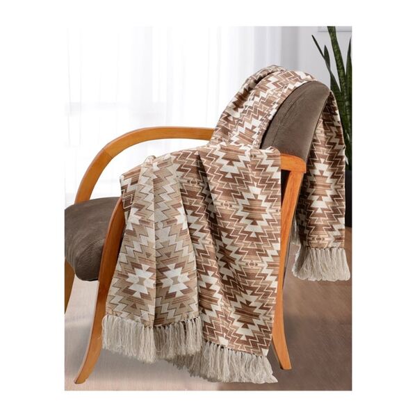 Manta Para Sofá Dupla Face Jacquard Nilo Marrom - 135x250cm