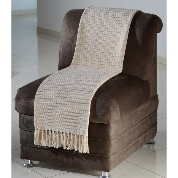 Manta Para Sofá Favo De Mel Cru 1,30x1,80m - Bordartes