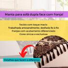 Manta Para Sofá Grande Bege Medalhão Luxo 2,20m