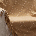 Manta Para Sofá Grid Capuccino/off White - 140x200cm