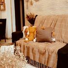 Manta Para Sofá Grid Capuccino/off White - 140x200cm