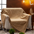 Manta Para Sofá Grid Capuccino/off White - 140x200cm