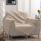 Manta Para Sofá Italiana Off White Algodão - 135x150cm