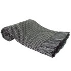 Manta Para Sofá Jacquard Dupla Face Royalle Geo Preto/branca