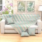 Manta Para Sofá Listrada Dourada 1,50m X 1,50m Jacquard