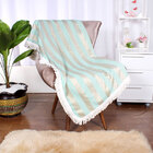 Manta Para Sofá Listrada Dourada 1,50m X 1,50m Jacquard