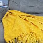 Manta Para Sofá Mostarda Em Chenille